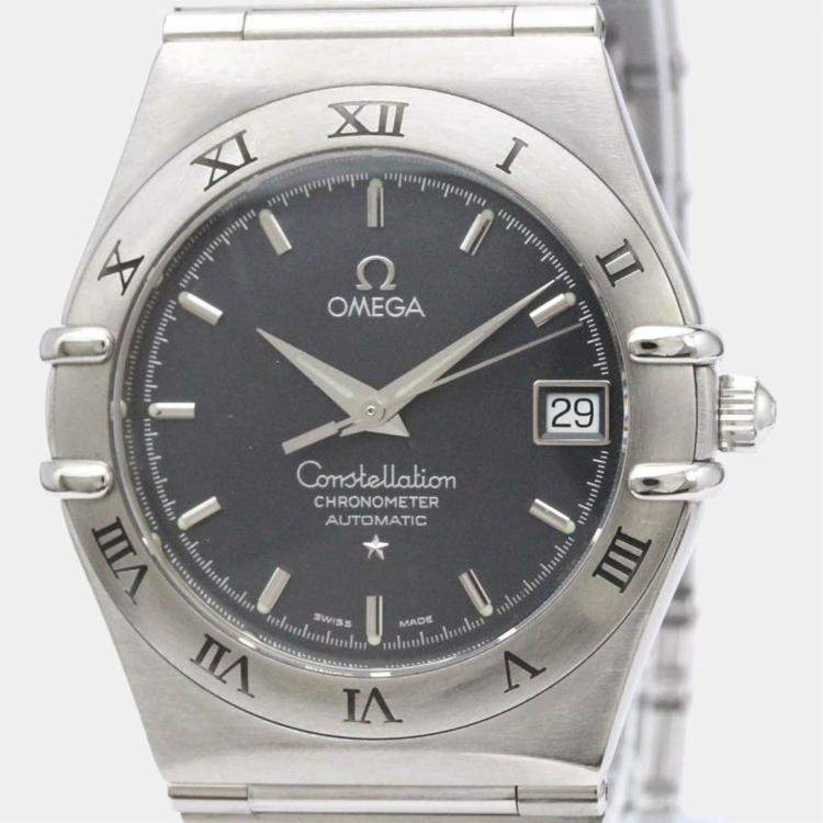 Pre Owned Omega Grey Stainless Steel Constellation 1502.40 Automatic Men's Wristwatch 35 mm
