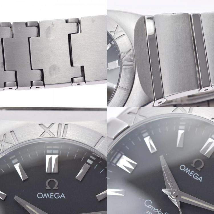Pre Owned Omega Black Stainless Steel Constellation 1531.51 Men's Wristwatch 37 mm