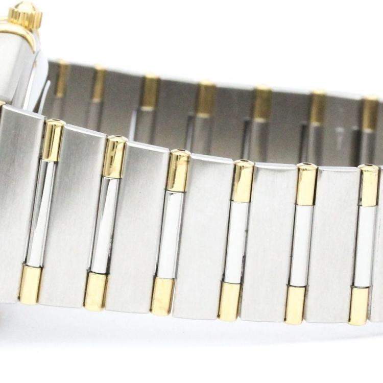 Pre Owned Omega Silver 18K Yellow Gold And Stainless Steel Constellation 1302.30 Men's Wristwatch 36 mm