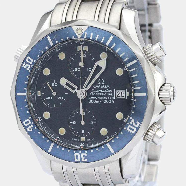 Omega Blue Stainless Steel Seamaster 300M 2599.80 Men s Wristwatch