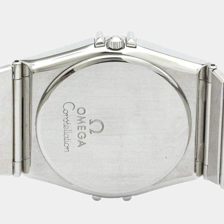 Pre Owned Omega Silver Stainless Steel Constellation 396.1070 Quartz Men's Wristwatch 35 mm