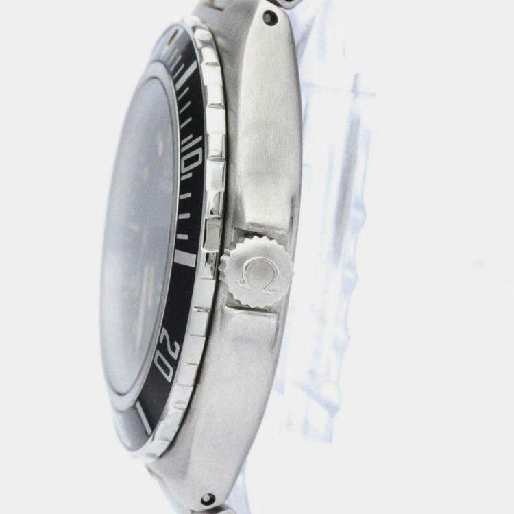 Pre Owned Omega Black Stainless Steel Seamaster Professional 396.1052 Quartz Men's Wristwatch 36 mm