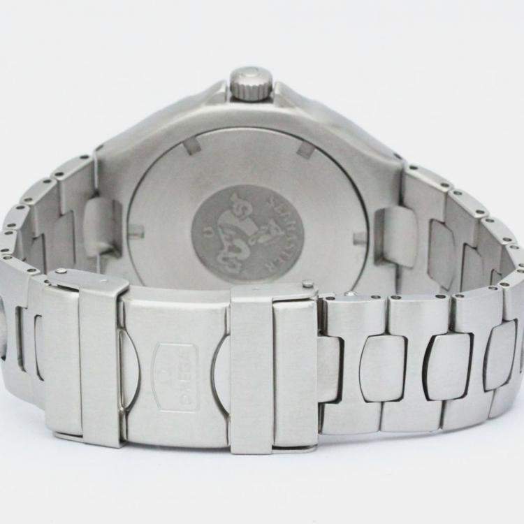 Pre Owned Omega Black Stainless Steel Seamaster Professional 396.1052 Quartz Men's Wristwatch 36 mm