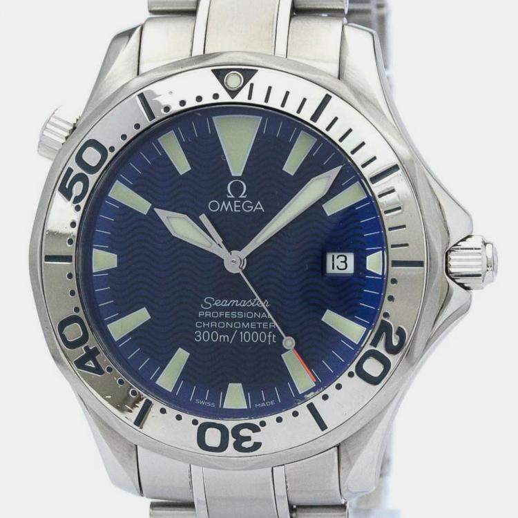 Omega Blue Stainless Steel Seamaster 2255.80 Automatic Men s