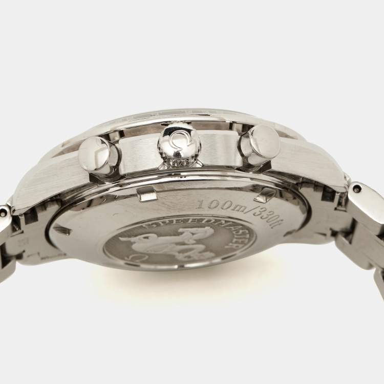 Pre Owned Omega Black Stainless Steel Speedmaster Date/Day-Date Chronograph 3220.50.00 Men's Wristwatch 40 mm