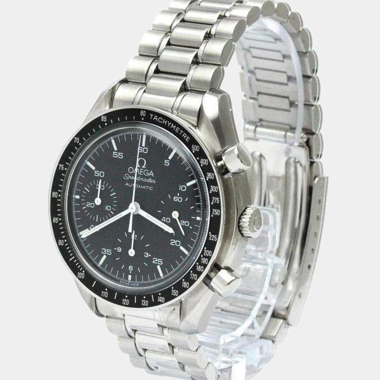 Pre Owned Omega Black Stainless Steel Speedmaster 3510.50 Automatic Men's Wristwatch 39 mm