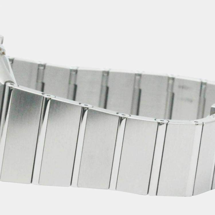Pre Owned Omega Silver Stainless Steel Constellation 123.10.35.60.02.001 Quartz Men's Wristwatch 35 mm