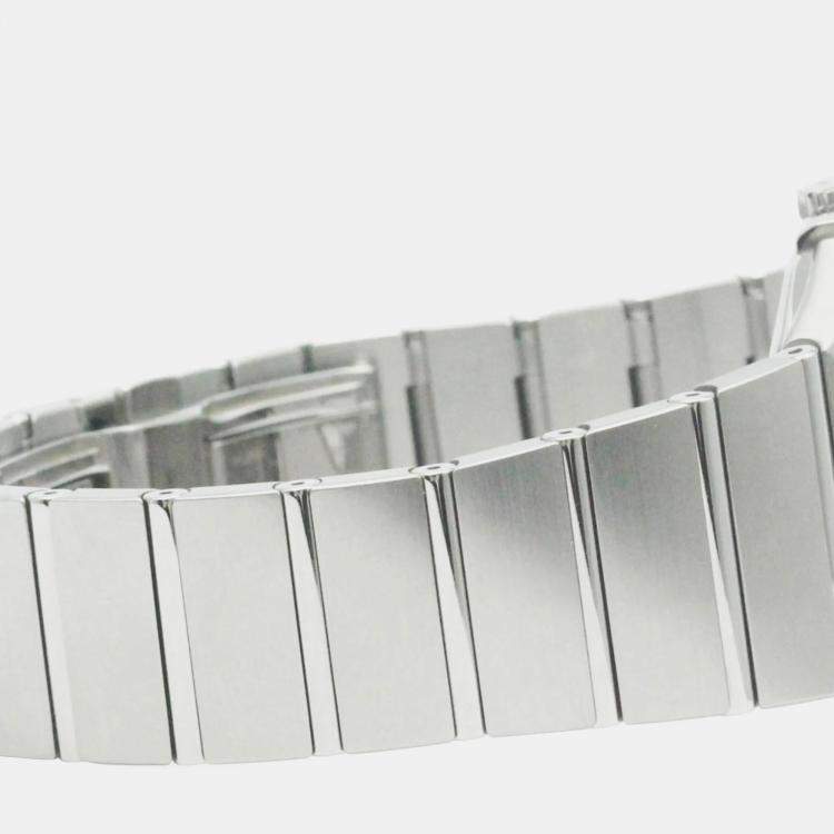 Pre Owned Omega Silver Stainless Steel Constellation 123.10.35.60.02.001 Quartz Men's Wristwatch 35 mm