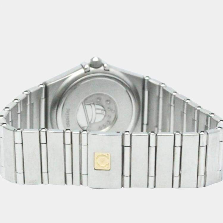 Pre Owned Omega Grey Stainless Steel Constellation 1512.40 Quartz Men's Wristwatch 33 mm