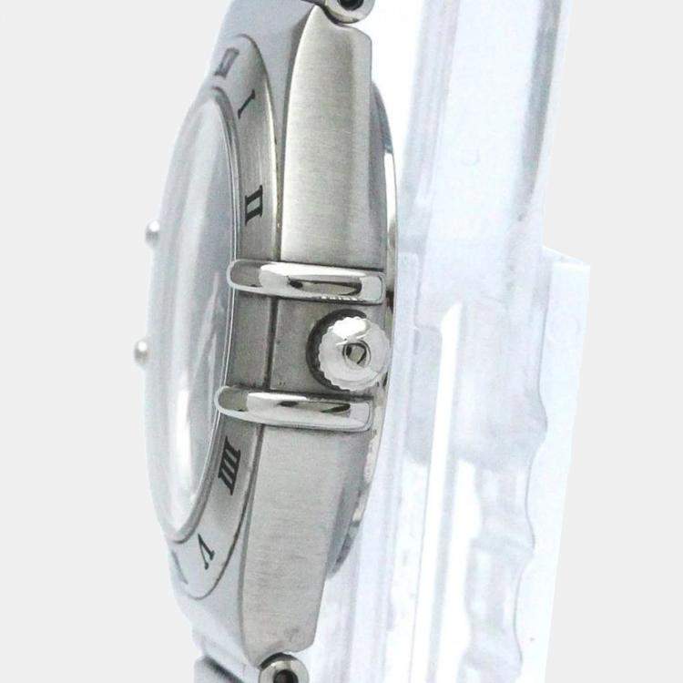 Pre Owned Omega Grey Stainless Steel Constellation 1512.40 Quartz Men's Wristwatch 33 mm
