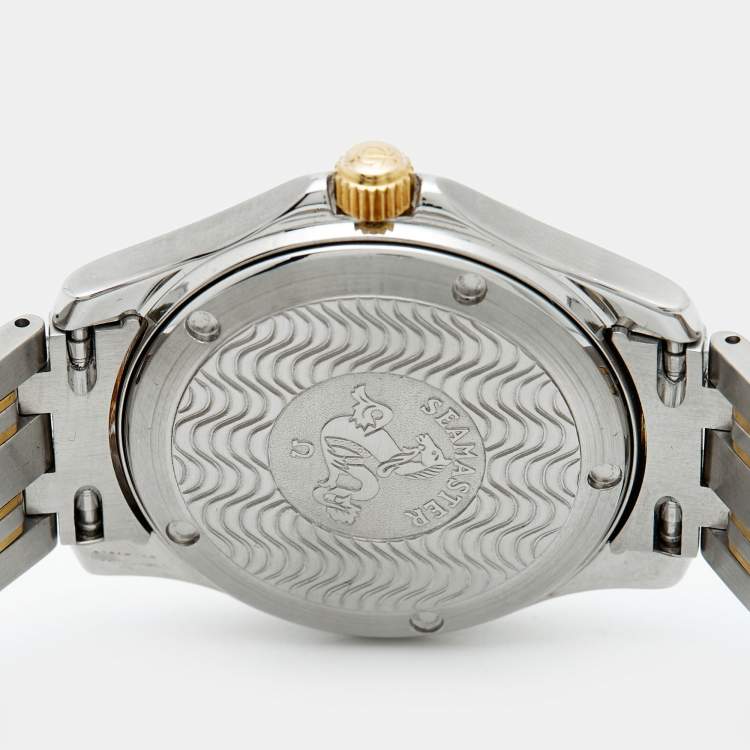 Pre Owned Omega Seamaster 196.1501 Champagne Dial 18K Yellow Gold Stainless Steel Men's Wristwatch 36 mm