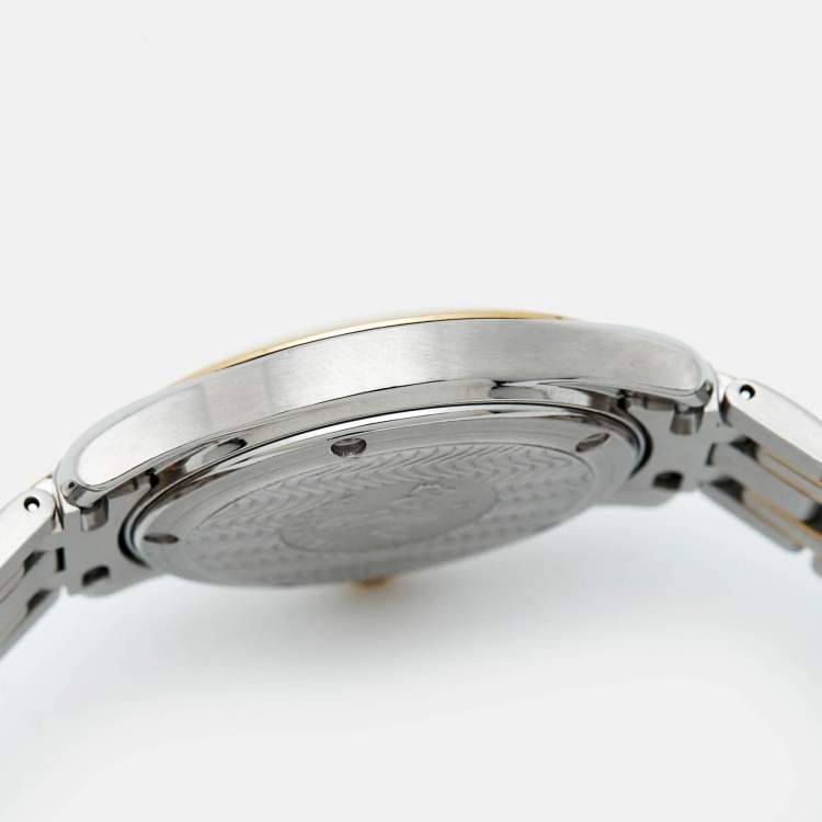 Pre Owned Omega Seamaster 196.1501 Champagne Dial 18K Yellow Gold Stainless Steel Men's Wristwatch 36 mm