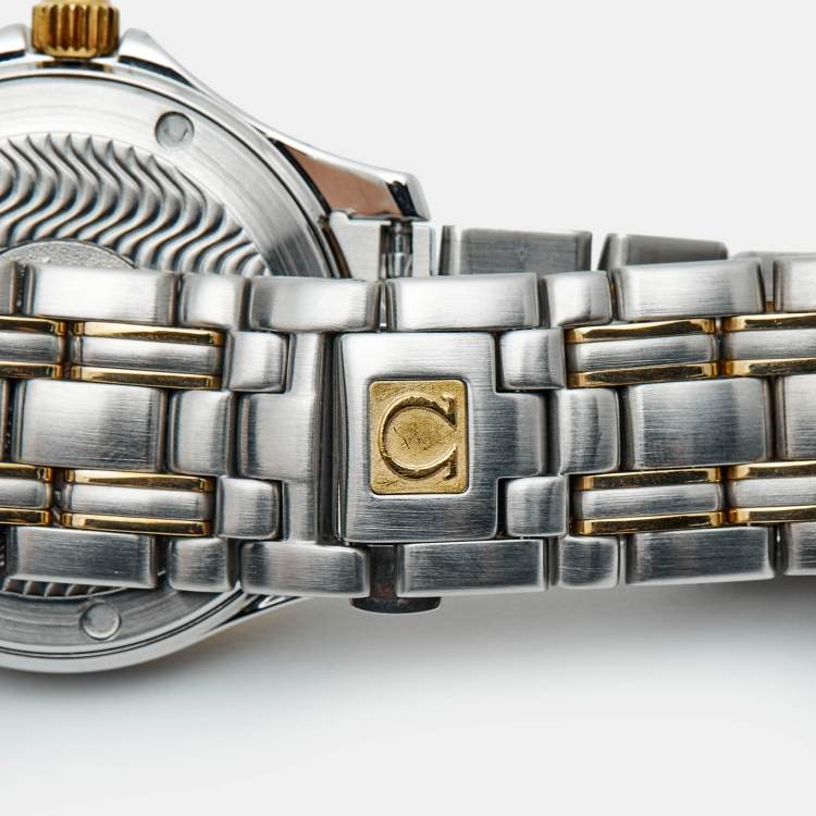 Pre Owned Omega Seamaster 196.1501 Champagne Dial 18K Yellow Gold Stainless Steel Men's Wristwatch 36 mm