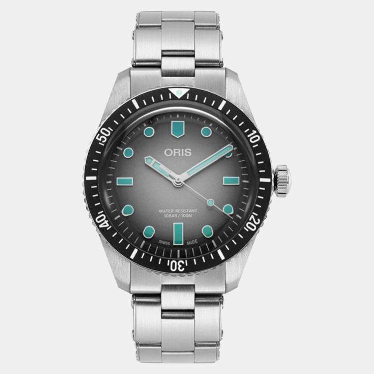 Pre Owned Oris Grey Stainless Steel Divers Sixty-Five 01 733 7707 4053-07 8 20 18 Automatic Men's Wristwatch 40 mm
