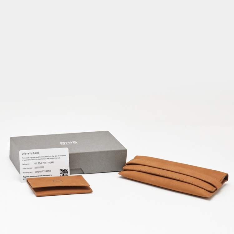 مملوكة مسبقًا Oris Big Crown Pointer Date 01 754 7741 4068 Red Dial Stainless Steel Leather Men's Wristwatch 40 mm