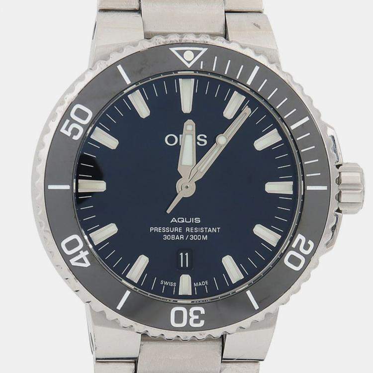 Pre Owned Oris Aquis Automatic Stainless Steel Men's Wristwatch 43.5mm