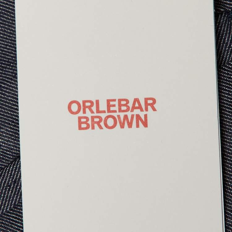 Pre Owned Orlebar Brown Navy Blue Cotton & Linen Shorts L