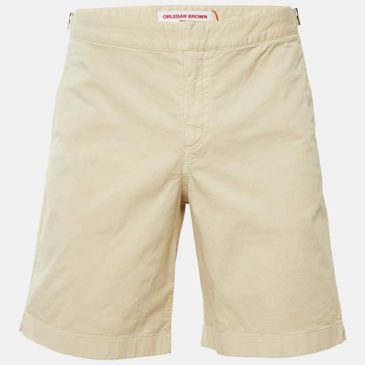 Pre Owned Orlebar Brown Beige Cotton Dane Shorts L/Waist 36"