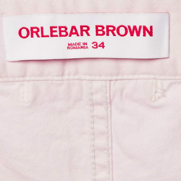 Pre Owned Orlebar Brown Pink Cotton Shorts L
