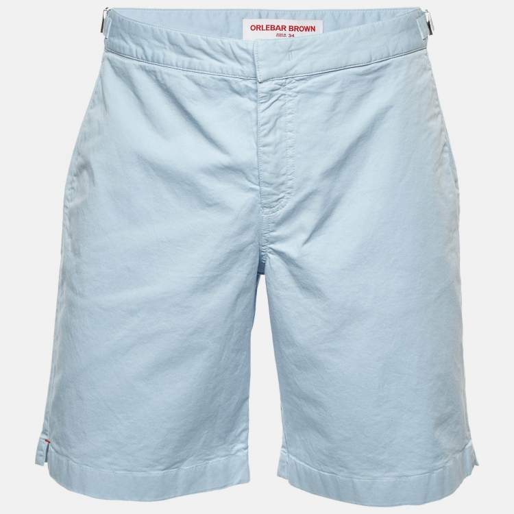 Pre Owned Orlebar Brown Blue Cotton Dane II Swim Shorts L/Waist 35"