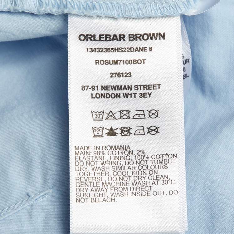 Pre Owned Orlebar Brown Blue Cotton Dane II Swim Shorts L/Waist 35"