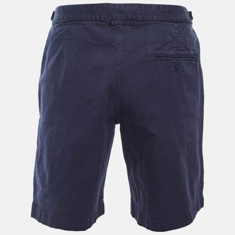 Pre Owned Orlebar Brown Navy Blue Cotton Dane II Swim Shorts L/Waist 35"