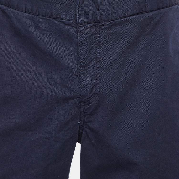 Pre Owned Orlebar Brown Navy Blue Cotton Dane II Swim Shorts L/Waist 35"