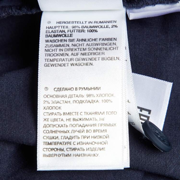 Pre Owned Orlebar Brown Navy Blue Cotton Dane II Swim Shorts L/Waist 35"