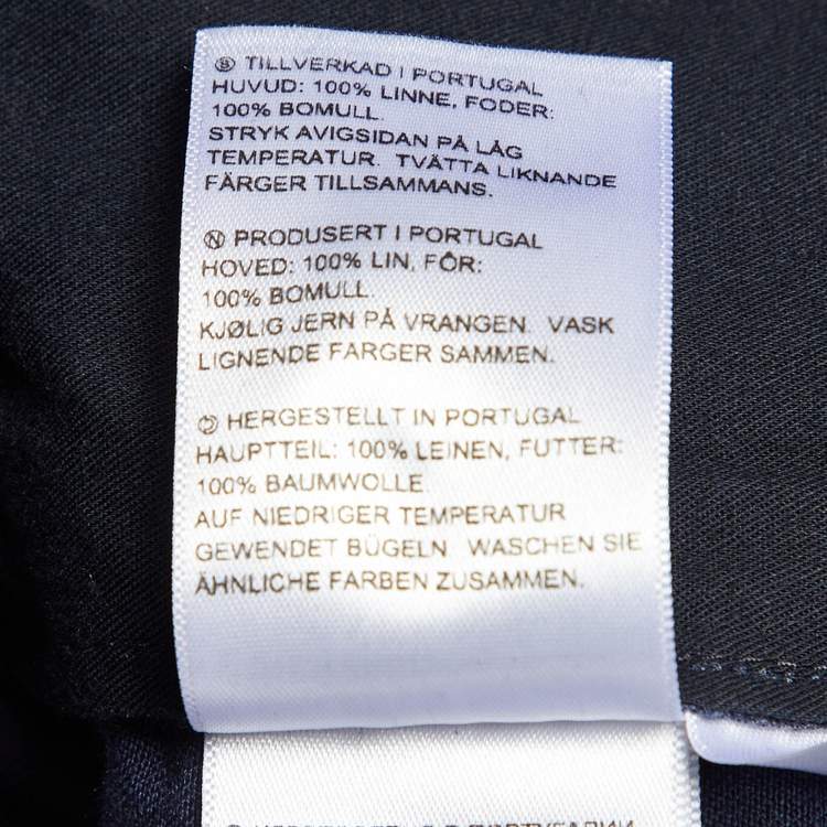 Pre Owned Orlebar Brown Navy Blue Linen Shorts L/Waist 34"