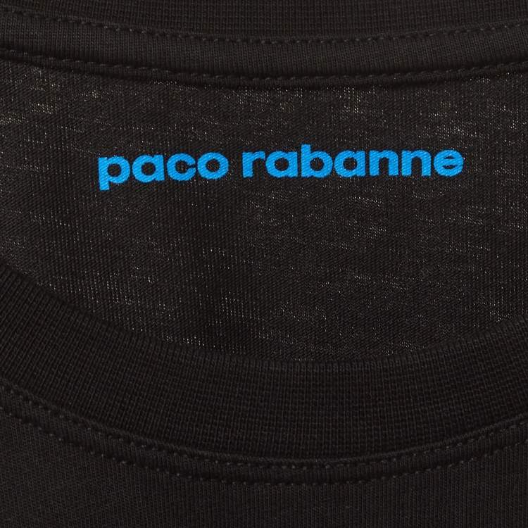 Pre Owned Paco Rabanne Black Montagne Print Jersey T-Shirt XL