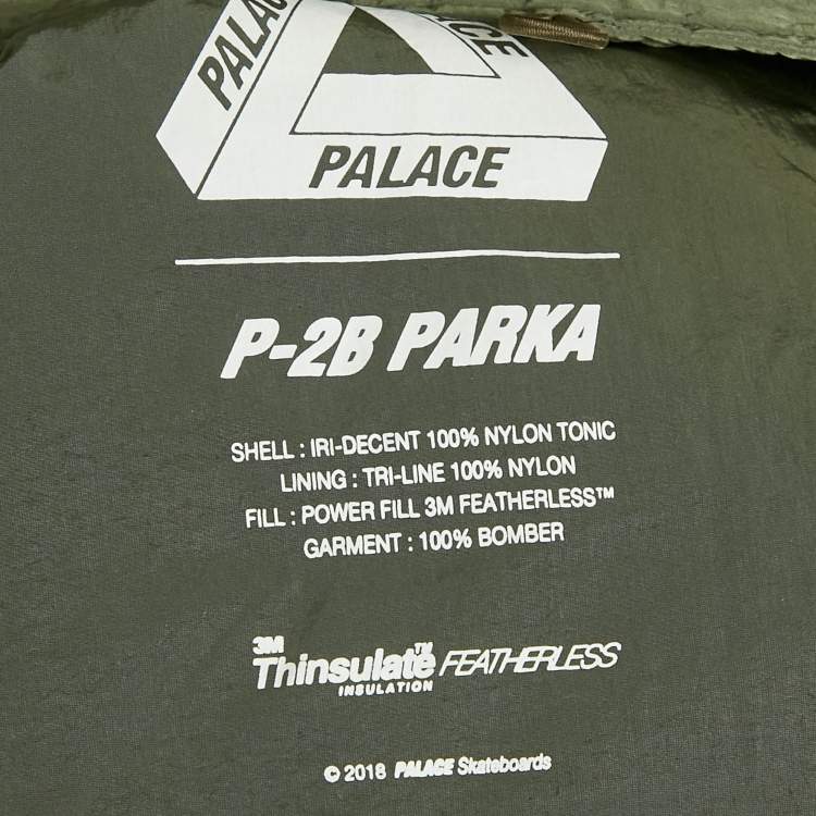 مملوكة مسبقًا Palace Green Nylon Detachable Fur Hooded Bomber Jacket M