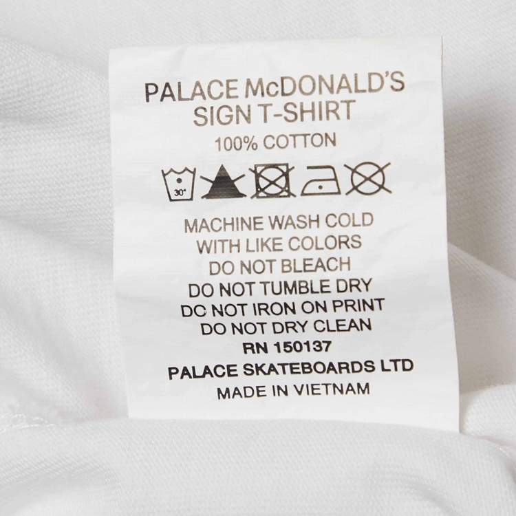 Pre Owned Palace x Mc Donald's White Printed Jersey Crewneck T-Shirt M