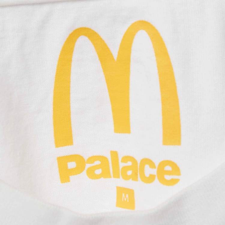 Pre Owned Palace x Mc Donald's White Printed Jersey Crewneck T-Shirt M