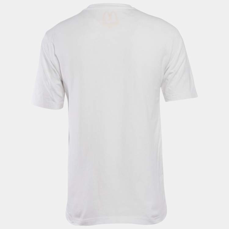 Pre Owned Palace x Mc Donald's White Printed Jersey Crewneck T-Shirt M
