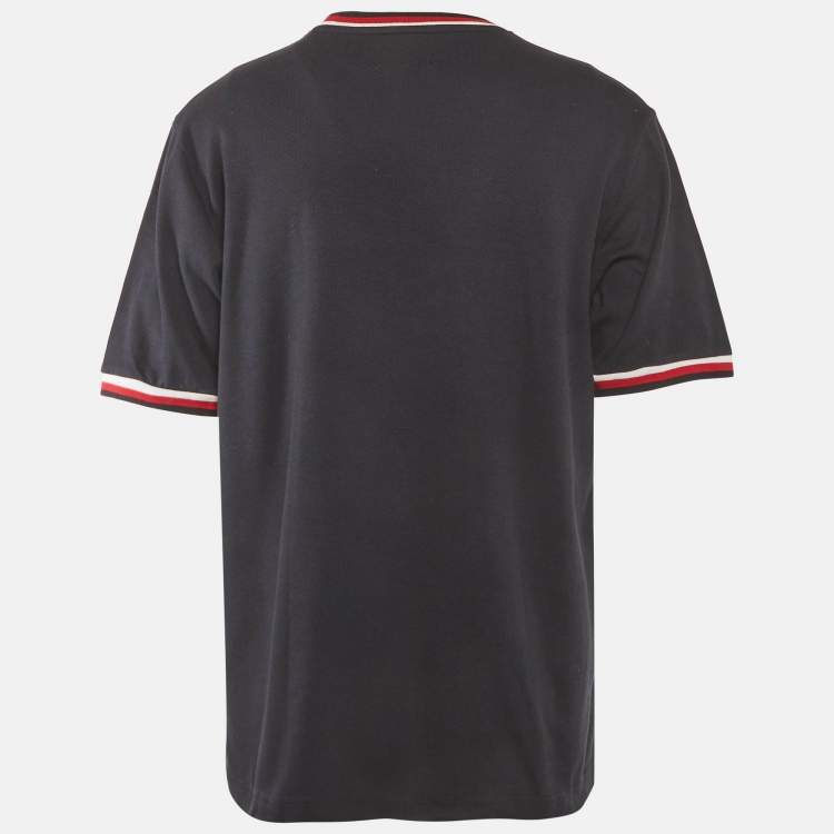 Pre Owned Palace Navy Blue Logo Embroidered Jersey Crew Neck T-Shirt XL