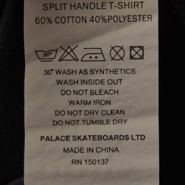 Pre Owned Palace Navy Blue Logo Embroidered Jersey Crew Neck T-Shirt XL