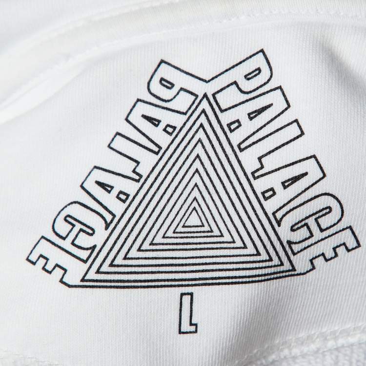 Pre Owned Palace White Cotton Knit Sofar Hood Sweatshirt L