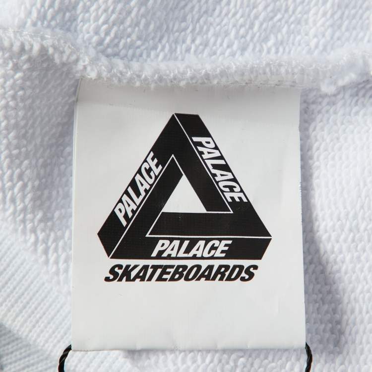 Pre Owned Palace White Cotton Knit Sofar Hood Sweatshirt L
