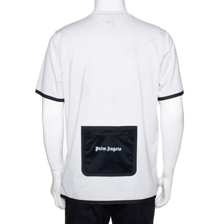 Pre Owned Palm Angels X Under Armour White Logo Print Jersey T-Shirt M
