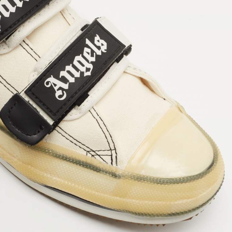 Pre Owned Palm Angels White Canvas Vulcanized Low Top Sneakers Size 42
