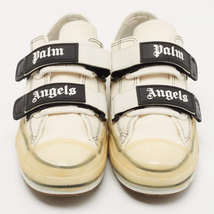 Pre Owned Palm Angels White Canvas Vulcanized Low Top Sneakers Size 42