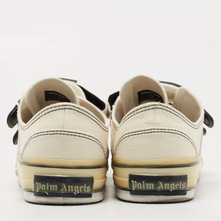 Pre Owned Palm Angels White Canvas Vulcanized Low Top Sneakers Size 42