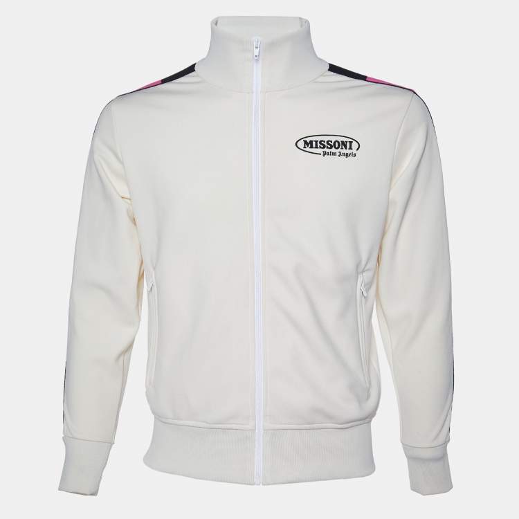 Pre Owned Palm Angels x Missoni Cream Zip Up Track Jacket S 