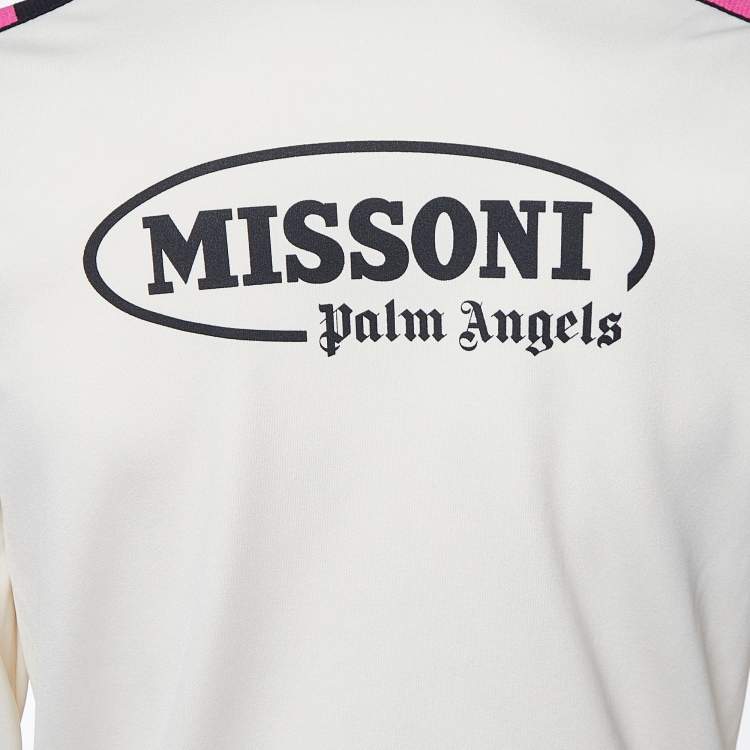 Pre Owned Palm Angels x Missoni Cream Zip Up Track Jacket S 
