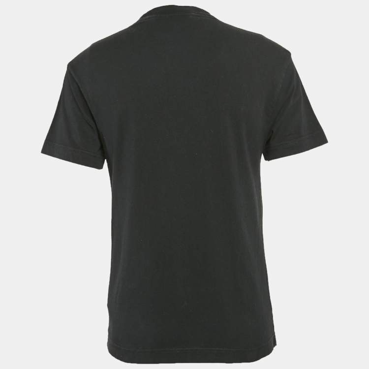 مملوكة مسبقًا Palm Angels Black Logo Print Cotton Crew Neck T-Shirt XS