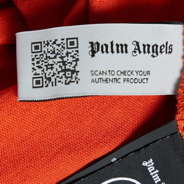 Pre Owned Palm Angels Orange Bear Print Cotton Jersey Crew Neck T-Shirt S