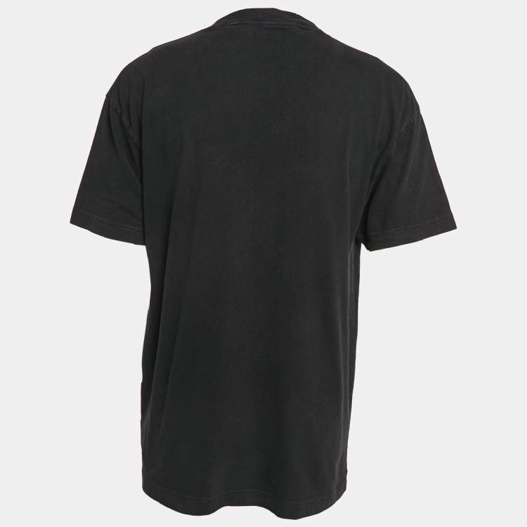 Pre Owned Palm Angels Black Heart Spray Paint Logo Print Jersey T-Shirt XL