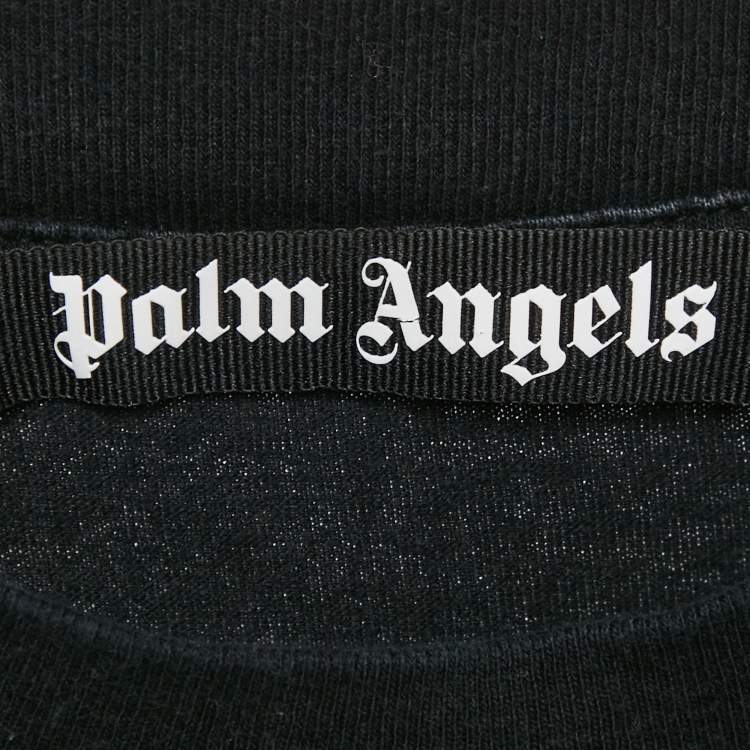 Pre Owned Palm Angels Black Heart Spray Paint Logo Print Jersey T-Shirt XL
