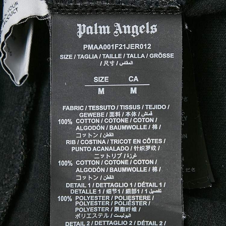 Pre Owned Palm Angels Black Cotton Crew Neck T-Shirt M