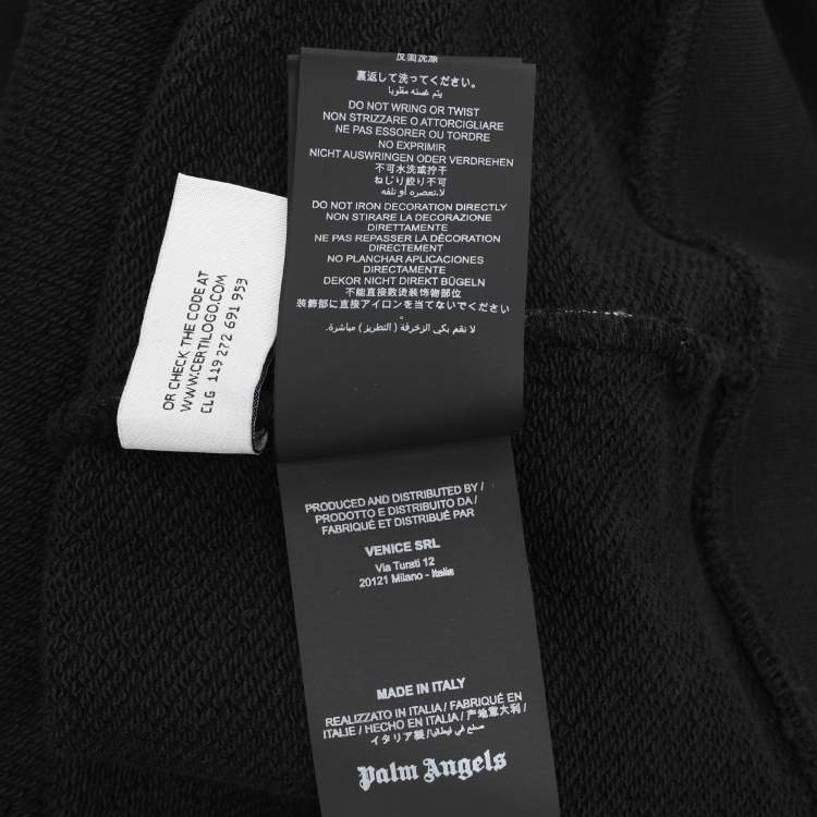 مملوكة مسبقًا Palm Angels Black Cotton Knit Hoodie XXL